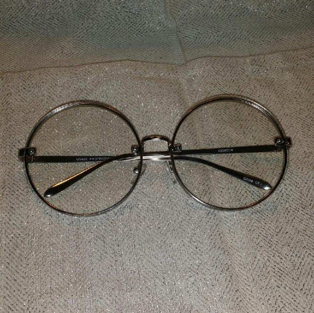 Oversized vintage clear lens glasses